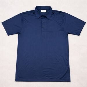 Collars & Co Dress Collar Shirt Mens LGE Navy Business Casual Stretch Golf Polo
